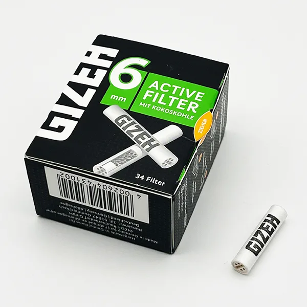Gizeh Aktivfilter Kokoskohle 6mm, 34 Filter bei Hanfjack kaufen