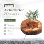 Aschenbecher im Naturschnitt handgemacht aus Olivenholz