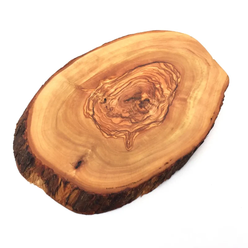 Servierbrett rustikal handgemacht aus Olivenholz 25 cm 4