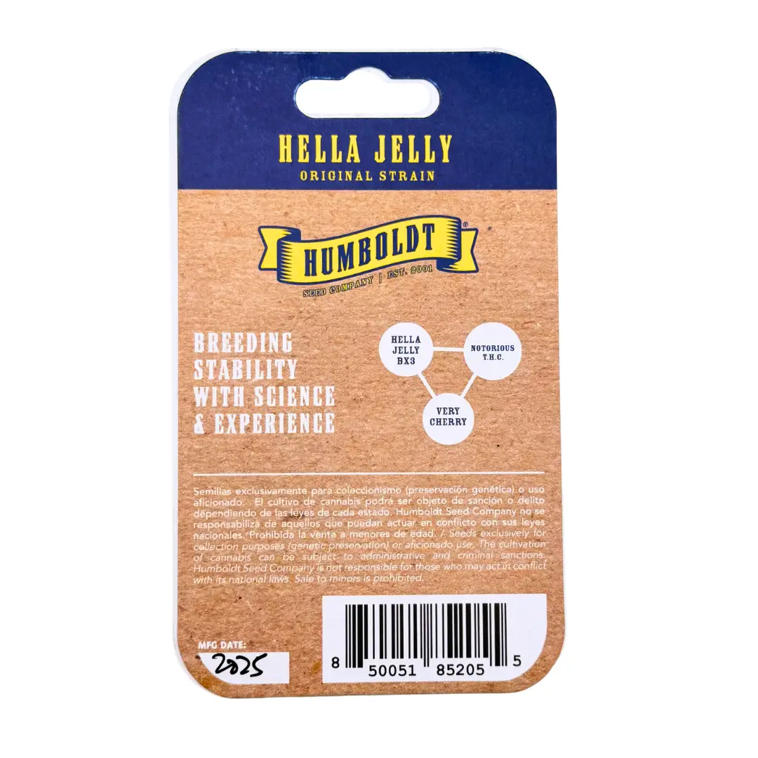 Humboldt Seed Co Hella Jelly Verpackung hinten
