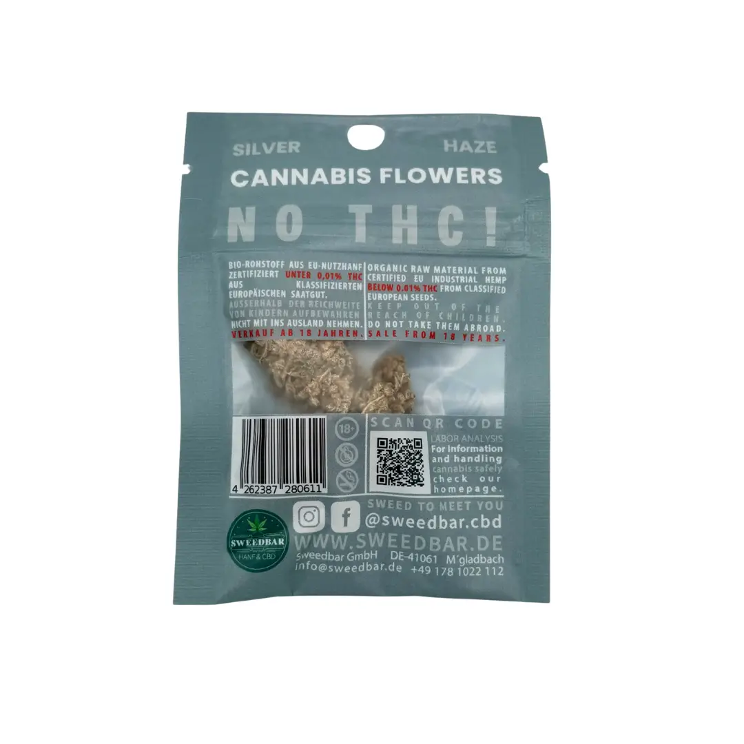 Sweedbar CBD Super Silver Haze 1g hinten