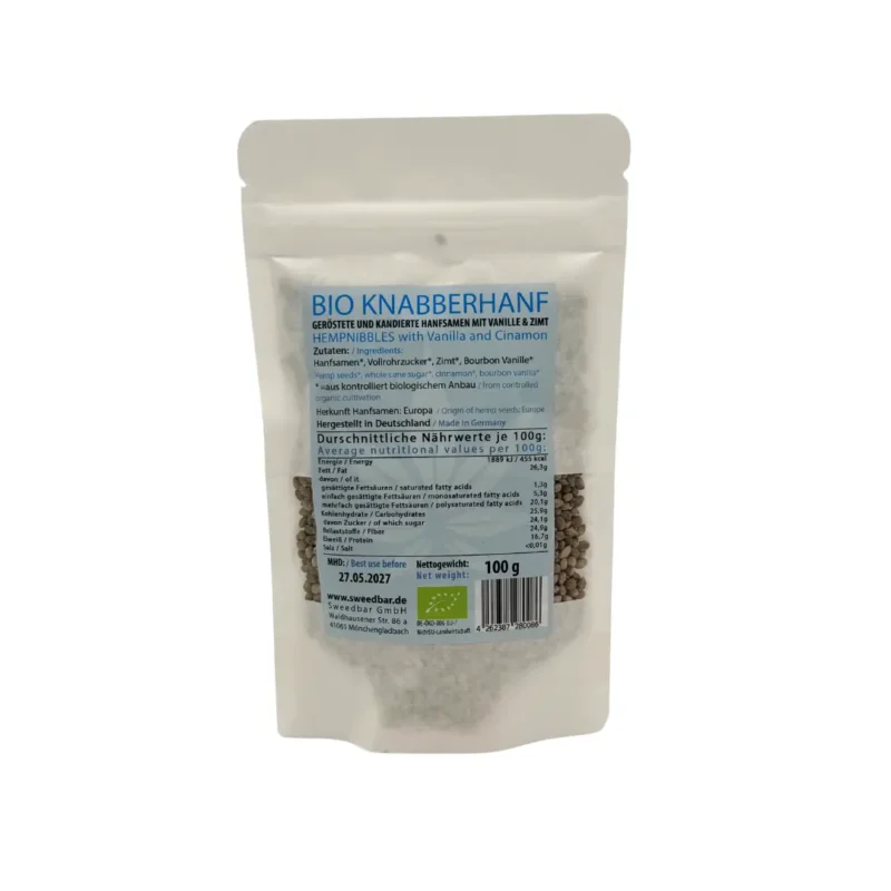 Sweedbar Bio Knabberhanf Sweed Vanilla vegan hinten