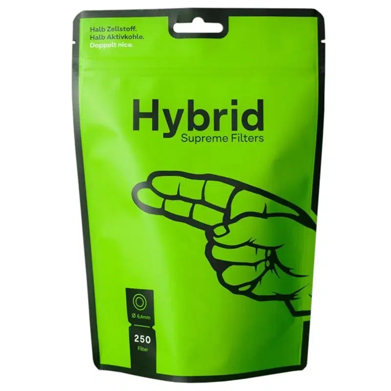 Hybrid Supreme Aktivkohlefilter 250 Stück Pack weiß Ø 6,4 mm