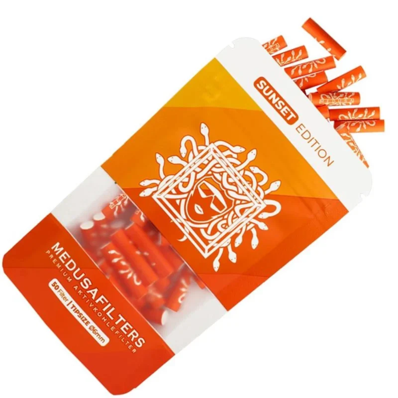 Medusafilters Aktivkohlefilter 6mm Sunset – 50 Stück