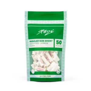 PURIZE Aktivkohlefilter Regular Short Size 9mm Weiß