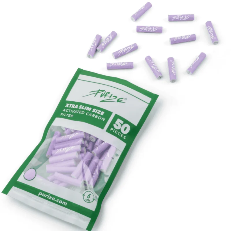 PURIZE Aktivkohlefilter XTRA Slim 6mm im Beutel Lila