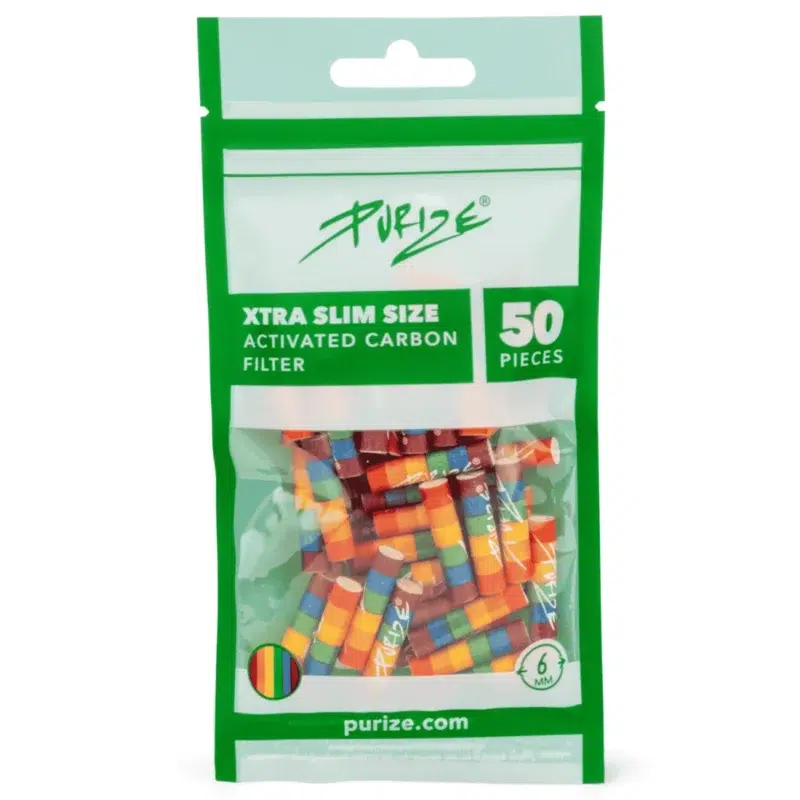 PURIZE Aktivkohlefilter XTRA Slim 6mm im Beutel Rainbow 5