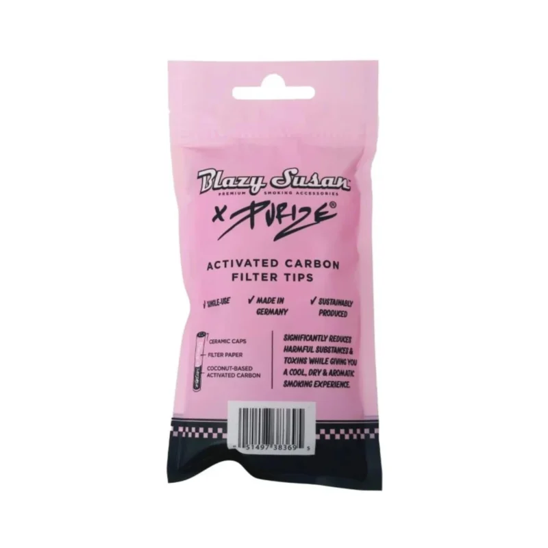 PURIZE Blazy Susan Aktivkohlefilter XTRA Slim 6mm im Beutel Pink – 50 Stück 2