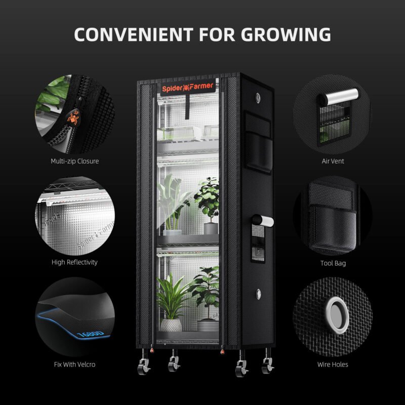 Spider Farmer 4 stufiger Pflanzenständer mit Wachstumslichtern 54 W 3