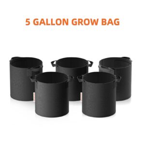 Spider Farmer 5x Pflanzsäcke 20L mit Griffen aus Filzstoff