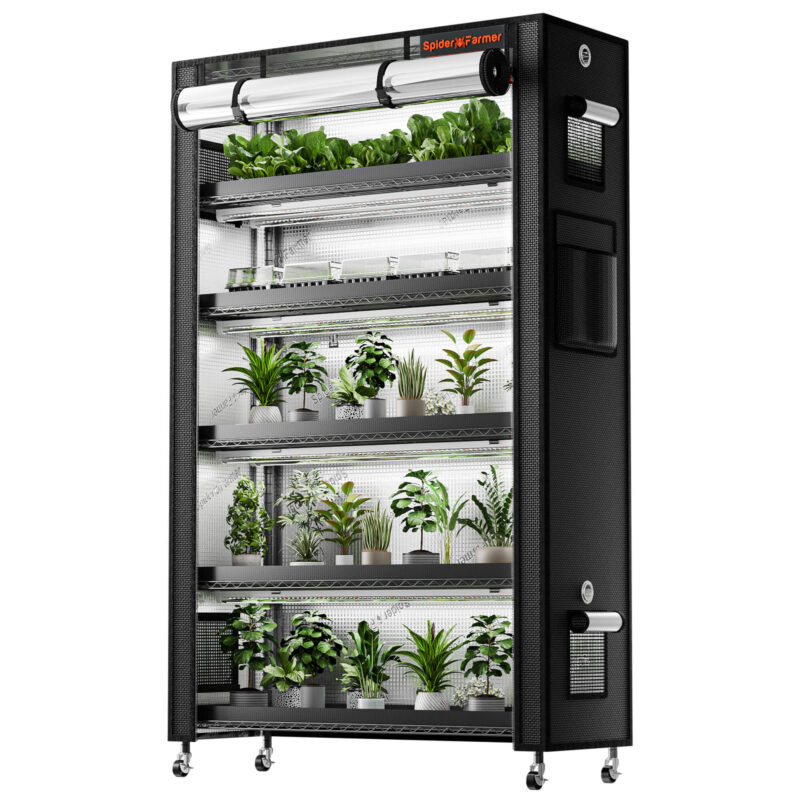 Spider Farmer 6 stufiger Pflanzenständer mit Wachstumslichtern 220 W
