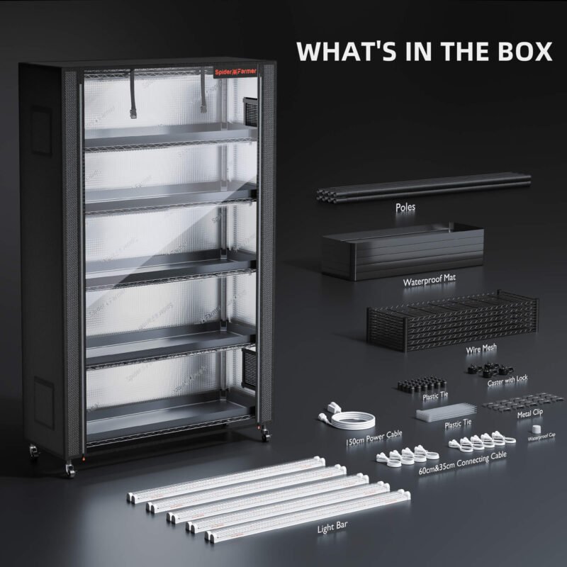 Spider Farmer 6 stufiger Pflanzenständer mit Wachstumslichtern 220 W 9