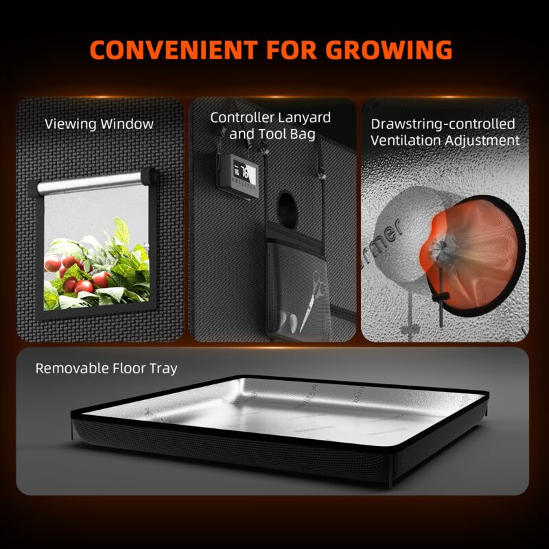 Spider Farmer 70x140x200cm Growzelt Set SE4500 15