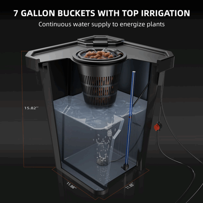Spider Farmer DWC Hydroponics Grow System mit Top Drip Kit 4 Eimer 7