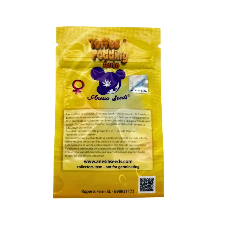Anesia Seeds Toffee Pudding Auto Verpackung Rückseite