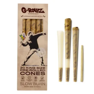 G Rollz – Banksy Graffiti Flower Thrower Unbleached – Pre Rolled KS – 20er Pack