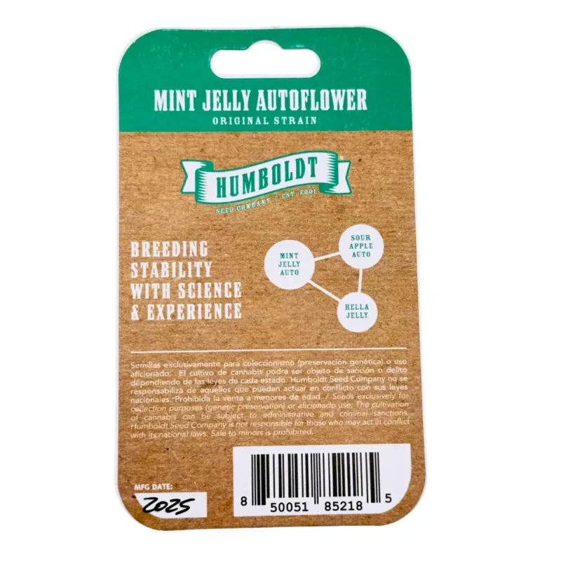 Humboldt Seed Co Mint Jelly Auto Verpackung hinten