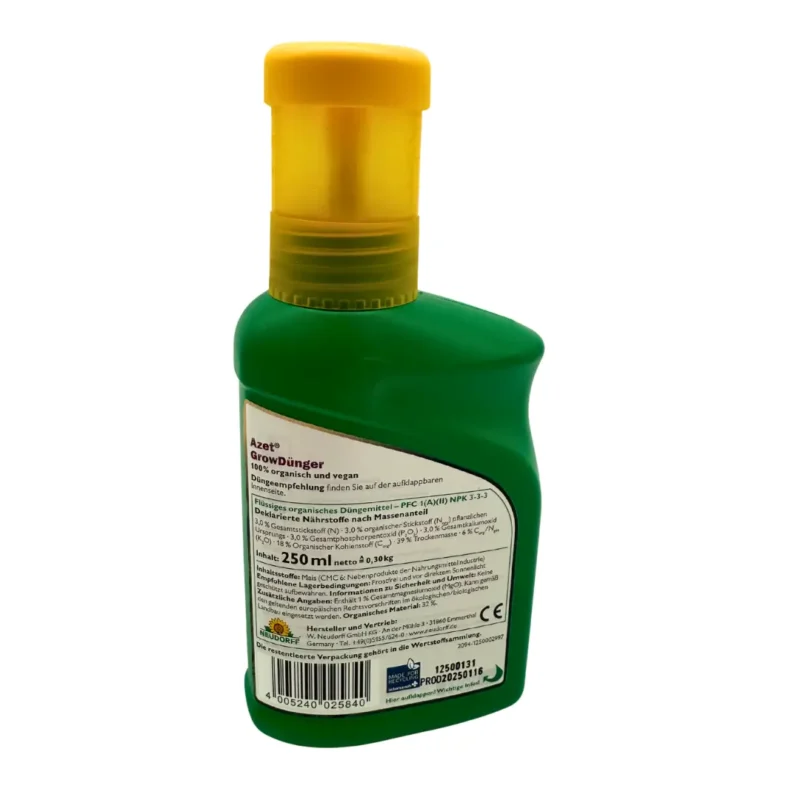 Neudorff Azet Growdünger 250ml Rückseite