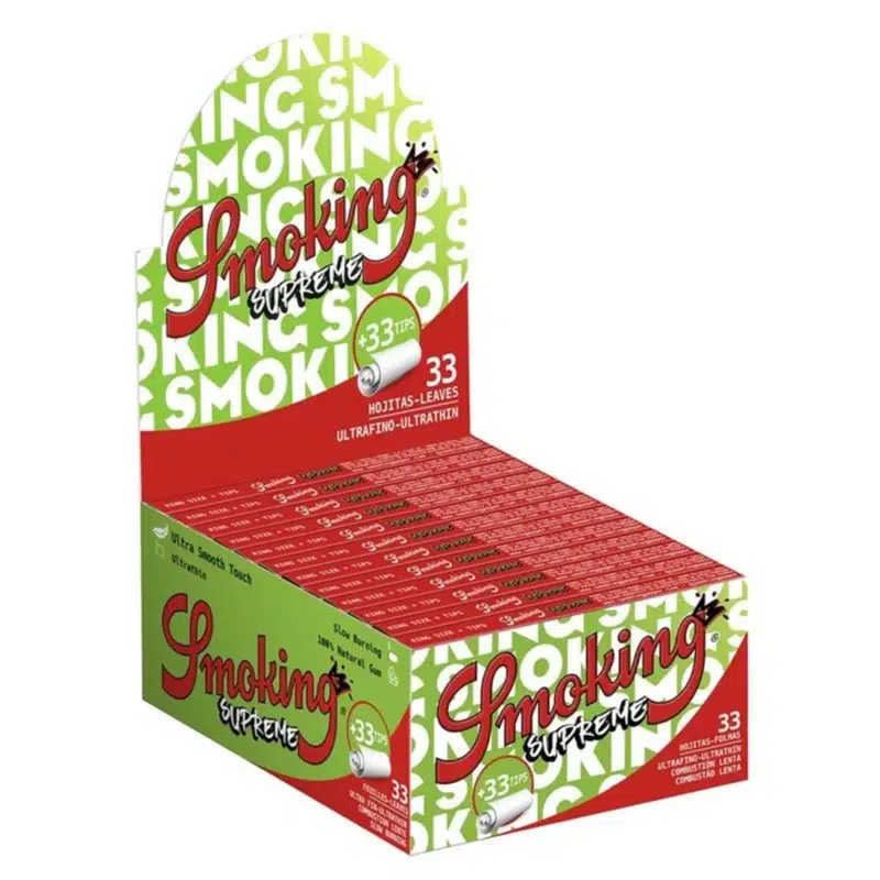 Smoking Supreme King Size Slim Papers + Tips 24 Hefte Box