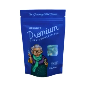 Grannys Weed Aktivkohlefilter 7mm blau vegan, 50 Stück