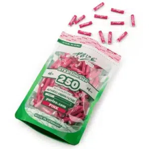 PURIZE Aktivkohlefilter XTRA Slim 6mm – Pink, 250 Stück