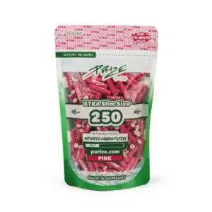 PURIZE Aktivkohlefilter XTRA Slim 6mm – Pink, 250 Stück