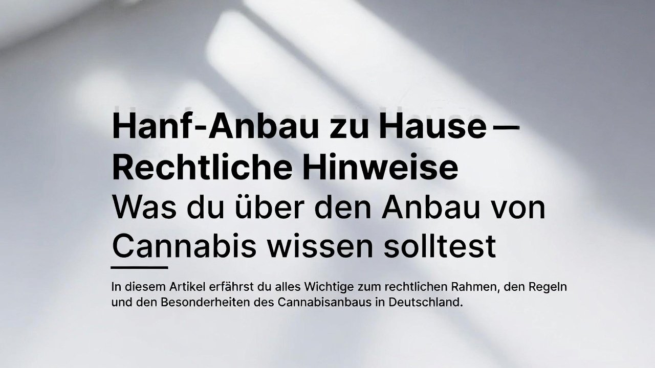 Du betrachtest gerade Hanf-Anbau zu Hause – Rechtliche Hinweise (Stand März 2026)