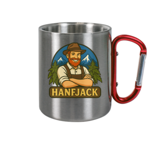Hanfjack Logo – Edelstahl Tasse