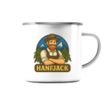 Hanfjack Logo - Emaille Tasse (Silber)