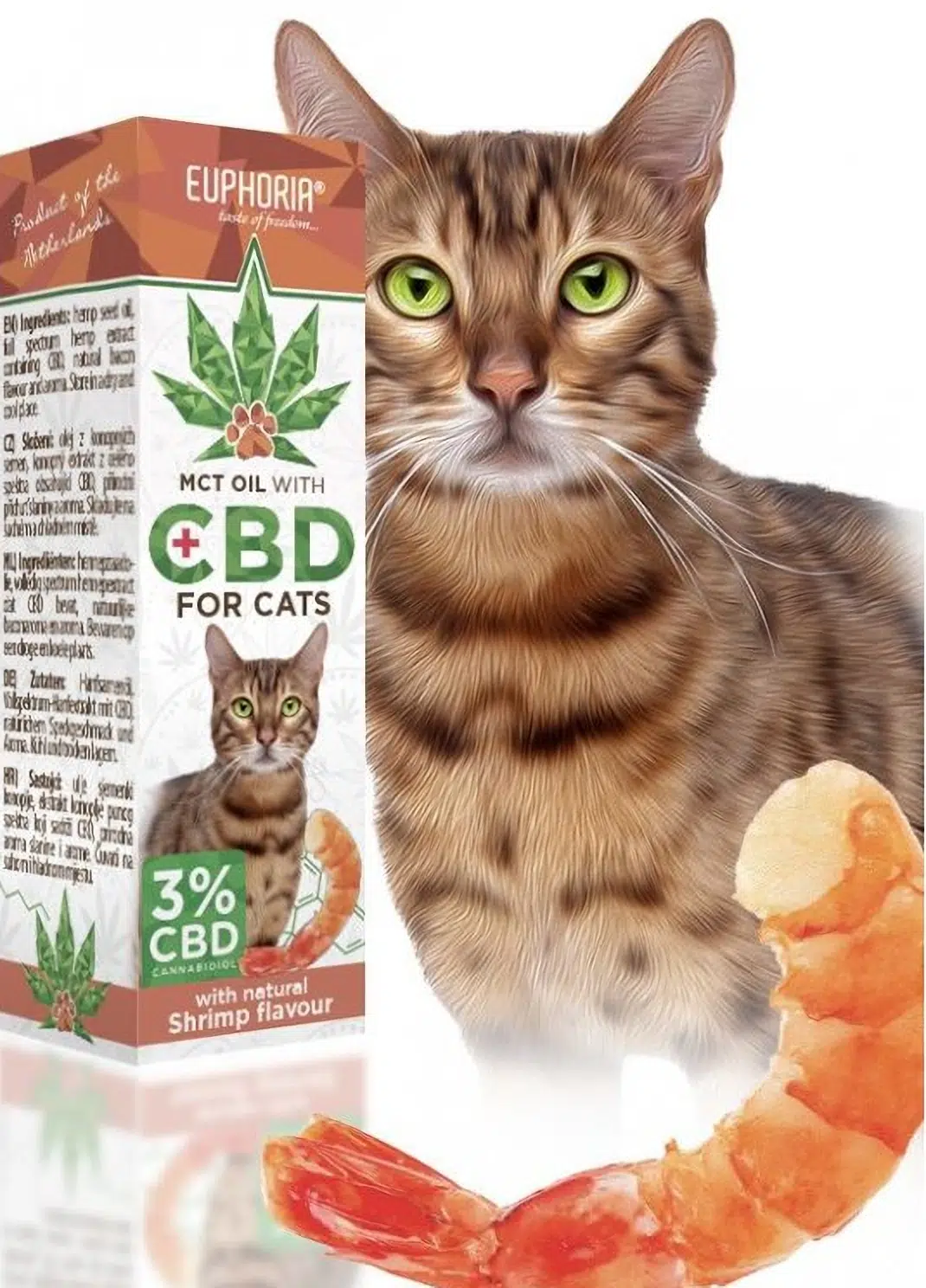 Euphoria CBD-Öl für Katzen 3%, 300mg, 10ml - Krabbengeschmack