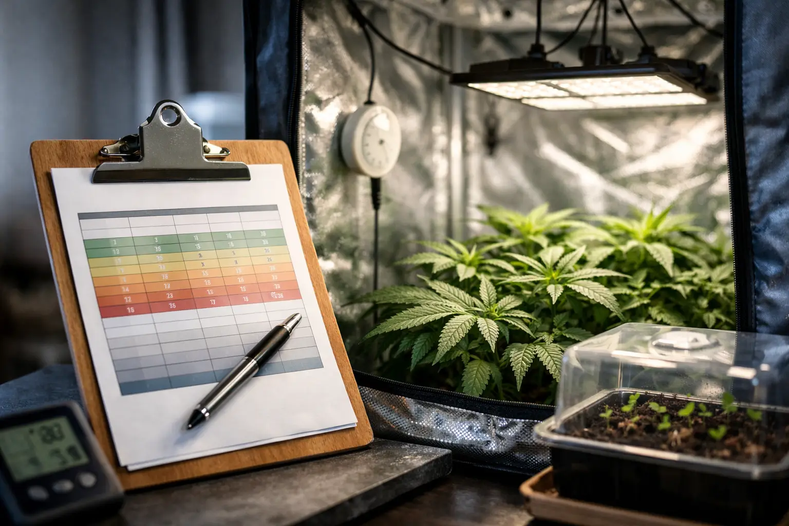Luftfeuchtigkeit Growbox Tabelle richtig nutzen