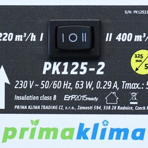 Prima Klima PK125-2 400(220)m³/h, Ø125mm