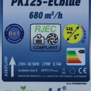 Prima Klima PK125ECblue 0-680 m³/h Ø125mm RJ45