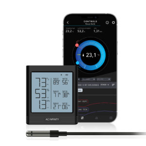 AC Infinity CLOUDCOM B1 Smart Thermo-Hygrometer mit 3,6 m Sensorsonde