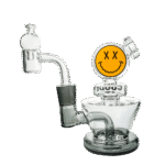 Goody Glass Big Face Mini Dab-Rig Set (4-teilig) – Transparent Schwarz