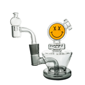 Goody Glass Big Face Mini Dab-Rig Set (4-teilig) – Transparent Schwarz