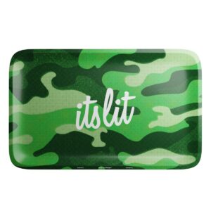 HEMPER It’s Lit Light Green Camo Rolling Tray – Medium