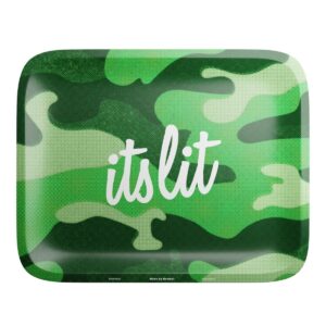 HEMPER It’s Lit Light Green Camo Rolling Tray – Small