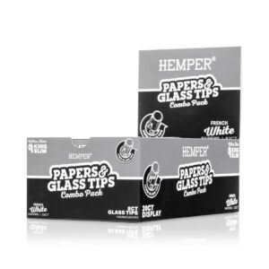 HEMPER King Size Blättchen-Heft mit 10 mm Glasfilter – Classic White