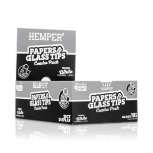 HEMPER King Size Blättchen-Heft mit 7 mm Glasfilter – Classic White