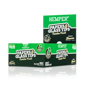 HEMPER King Size Blättchen-Heft mit 7 mm Glasfilter – Natural Brown