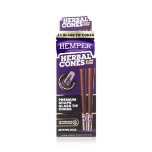 HEMPER King Size Cones aus Teeblatt mit Glasfilter – Grape