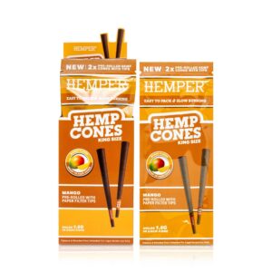 HEMPER King Size Hanf-Cones mit Kartonfilter – Mango