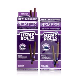 HEMPER King Size Hanf-Rolls mit Kartonfilter – Grape