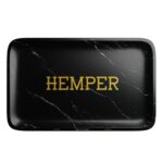 HEMPER Luxe Black Marble Rolling Tray – Medium