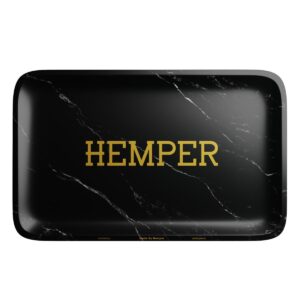 HEMPER Luxe Black Marble Rolling Tray – Medium