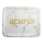 HEMPER Luxe White/Gold Marble Rolling Tray – Small