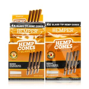 HEMPER Mini-Size Hanf-Cones mit Glasfilter – Mango