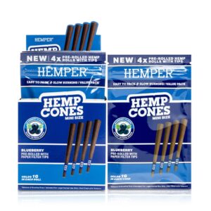 HEMPER Mini-Size Hanf-Cones mit Kartonfilter – Blueberry