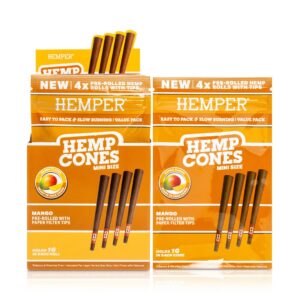 HEMPER Mini-Size Hanf-Cones mit Kartonfilter – Mango